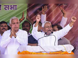Sitamarhi: Bihar Chief Minister Nitish Kumar addresses in support of JDU candida...
