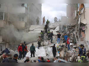 Aftermath of apartment block collapse in Belgorod