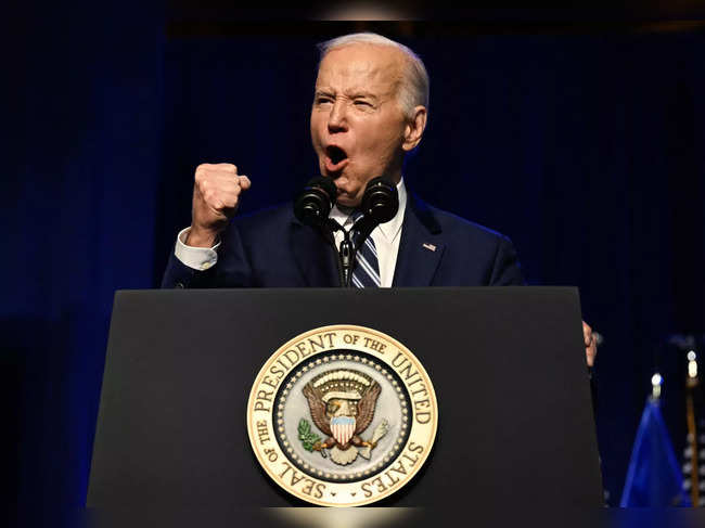 US President Joe Biden speaks on "how the CHIPS and Science Act and his Investing in America agenda are growing the economy and creating jobs," at the Milton J. Rubenstein Museum in Syracuse, New York, on April 25, 2024.