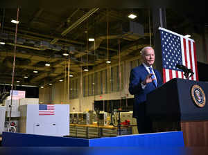 US President Joe Biden speaks about his Investing in America agenda, at Gateway Technical College in Sturtevant, Wisconsin, on May 8, 2024.