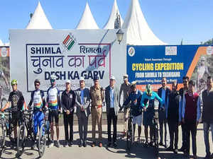 Himachal Pradesh: Election Commission flags off cycling expedition to world's highest polling station at Tashigang
