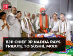 BJP President JP Nadda pays tribute to former Bihar Dy CM Sushil Kumar Modi