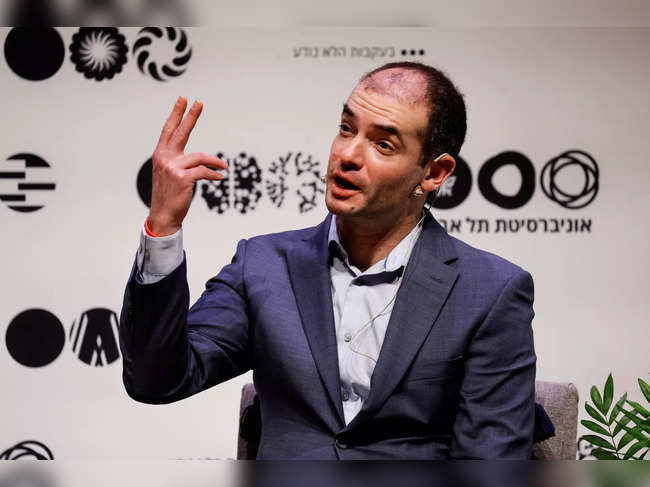 Ilya Sutskever, co-Founder and Chief Scientist of OpenAI speaks during a talk at Tel Aviv University in Tel Aviv