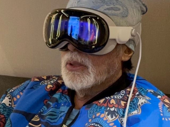 Amitabh Bachchan wearing Apple Vision Pro