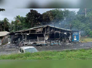 Damage caused by rioters in New Caledonia