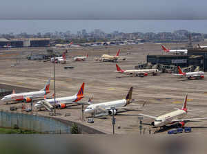 Mumbai: Air India and other planes parked at the airport in Mumbai. Air India Ex...