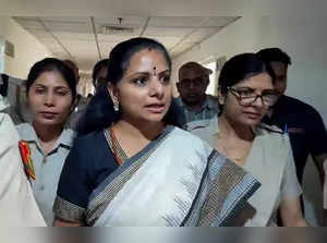 New Delhi, May 07 (ANI):  Bharat Rashtra Samithi (BRS) leader K Kavitha leaves f...