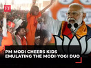 PM Modi lauds two children dressed as UP CM Yogi Adityanath and himself at Jaunpur rally