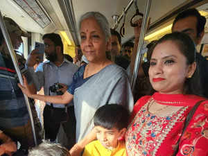 Nirmala Sitharaman travelled in Delhi Metro to Laxmi Nagar and interacted with fellow commuters