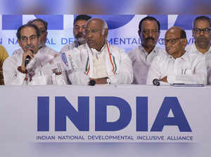 Mumbai: Congress President Mallikarjun Kharge with NCP (Sharad) Chief Sharad Paw...