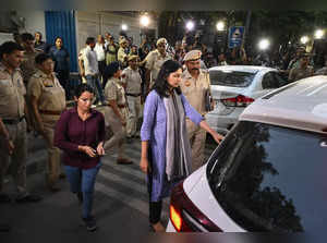 New Delhi: Aam Aadmi Party (AAP) Rajya Sabha MP Swati Maliwal leaves Delhi Chief...