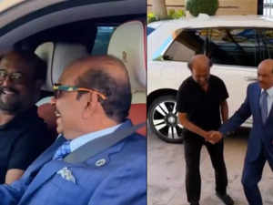 Rajinikanth relishes joyride in a Rolls Royce in Abu Dhabi with his friend, Lulu Group MD Ma Yusuff :Image