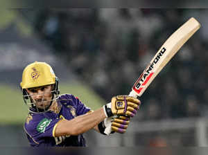 Kolkata Knight Riders' Rahmanullah Gurbaz plays a shot during the Indian Premier League (IPL) Twenty20 first qualifier cricket match between Sunrisers Hyderabad and Kolkata Knight Riders at the Narendra Modi Stadium in Ahmedabad on May 21, 2024.