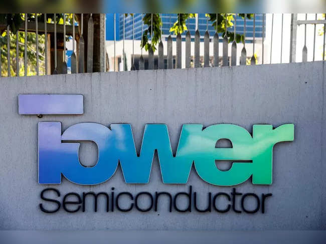 FILE PHOTO: The logo of Israeli analog integrated circuits developer, Tower Semiconductor is seen at their offices in Migdal HaEmek