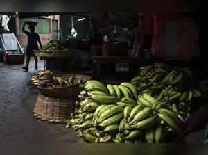 A woman sells bananas in the Oriental Market, considered one of Central America's largest markets, in Managua on May 23, 2024.