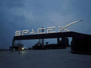 FILE PHOTO: The entrance to the SpaceX rocket launch area is pictured in Brownsville