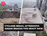Cyclone Remal impact in Assam: A road cut into half in Haflong...