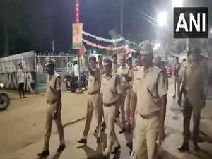 Odisha: Khordha police conduct flag march in wake of pre-poll violence in Ganjam