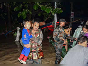 Imphal, May 30 (ANI): Assam Rifles conduct a rescue and relief operation 'Jaltar...