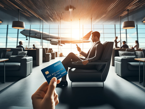 Late fees of credit cards with airport lounge access:Image