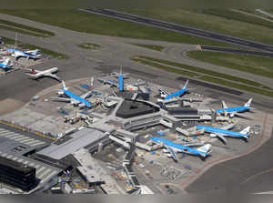 FILE PHOTO: KLM aircraft are seen on the tarmac at Schipol airport near Amsterdam