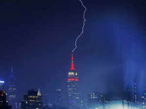New York’s Empire State Building struck by lightning, pic goes viral:Image