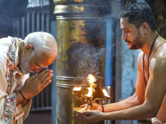 PM Modi prays at temple