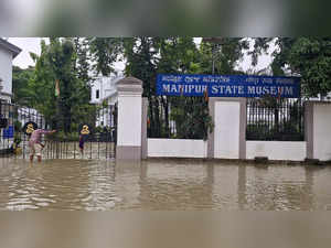 Imphal, May 30 (ANI): Manipur State Museum is partially waterlogged due to inces...
