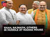 LS Election Results: Amit Shah, Rajnath Singh, others in huddle at JP Nadda house