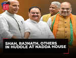 LS Election Results: Amit Shah, Rajnath Singh, others in huddle at JP Nadda house