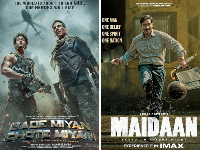 'Bade Miyan Chote Miyan' and 'Maidaan' posters