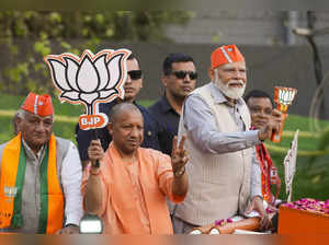 Ghaziabad: Prime Minister Narendra Modi with Uttar Pradesh Chief Minister Yogi A...