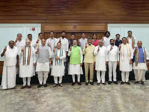 NDA leaders unanimously elect Narendra Modi as alliance leader