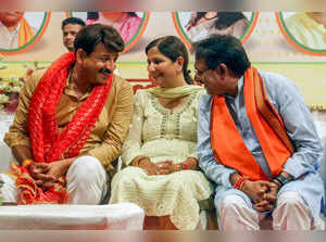 New Delhi, Jun 5 (ANI): Newly elected Bharatiya Janata Party (BJP) MPs Manoj Tiw...