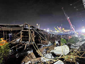 Mumbai, May 13 (ANI): A hoarding collapses in Mumbai's Ghatkopar killing at leas...