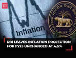 RBI leaves inflation projection for FY25 unchanged at 4.5%; for fiscal 2024 stands at 5.4%