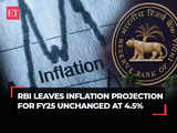 RBI leaves inflation projection for FY25 unchanged at 4.5%; for fiscal 2024 stands at 5.4%