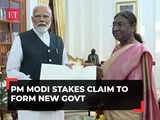 PM Modi meets President Murmu, stakes claim to form government for third time; swearing-in on June 9