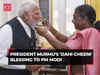 Modi 3.0: President Droupadi Murmu feeds PM Modi 'Dahi-Cheeni' at Rashtrapati Bhavan ahead of swearing-in ceremony