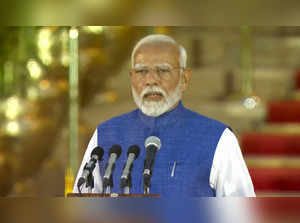 **EDS: SCREENSHOT VIA PMO** New Delhi: PM-designate Narendra Modi takes oath as ...