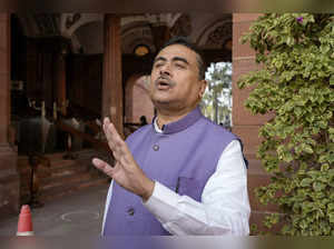 New Delhi: BJP leader Suvendu Adhikari at the Parliament House complex during th...