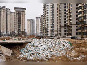 FILE PHOTO: Unfinished residential development by China Evergrande Group, in the outskirts of Shijiazhuang