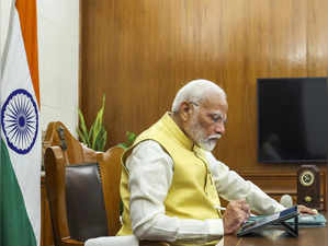 New Delhi: Prime Minister Narendra Modi takes charge of the office, in New Delhi...