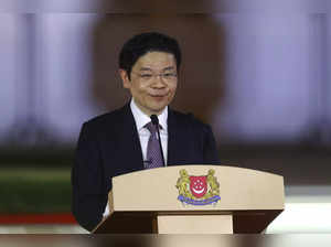 Singapore's new Prime Minister Lawrence Wong makes a speech after being sworn in at the Istana in Singapore on May 15, 2024.