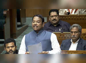 New Delhi, Feb 02 (ANI): Shiv Sena MP Shrirang Appa Barne speaks in the Lok Sabh...