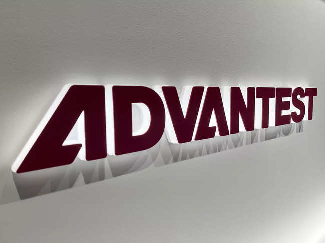 Advantest's logo is pictured in Tokyo