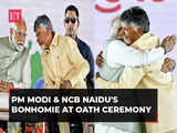 From deep conversations to tight hugs, PM Modi and NCB Naidu's bonhomie at swearing-in ceremony