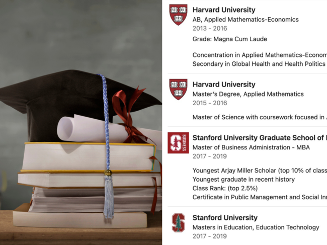LinkedIn user with degrees from Ivy League and beyond sparks online buzz