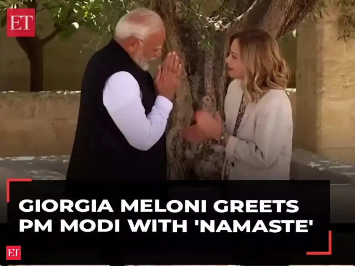 G7 Summit: Italy's Giorgia Meloni greets PM Modi with 'namaste' - The ...