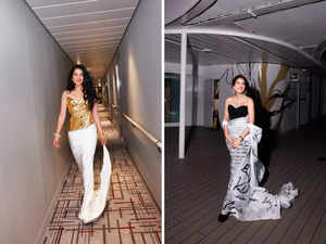 A look at Ambani bride-to-be Radhika Merchant’s four stunning looks at the pre-wedding festivities:Image